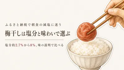 ふるさと納税の紀州減塩梅干しランキング｜レビュー数順で塩分と味、減塩味噌汁を比べる